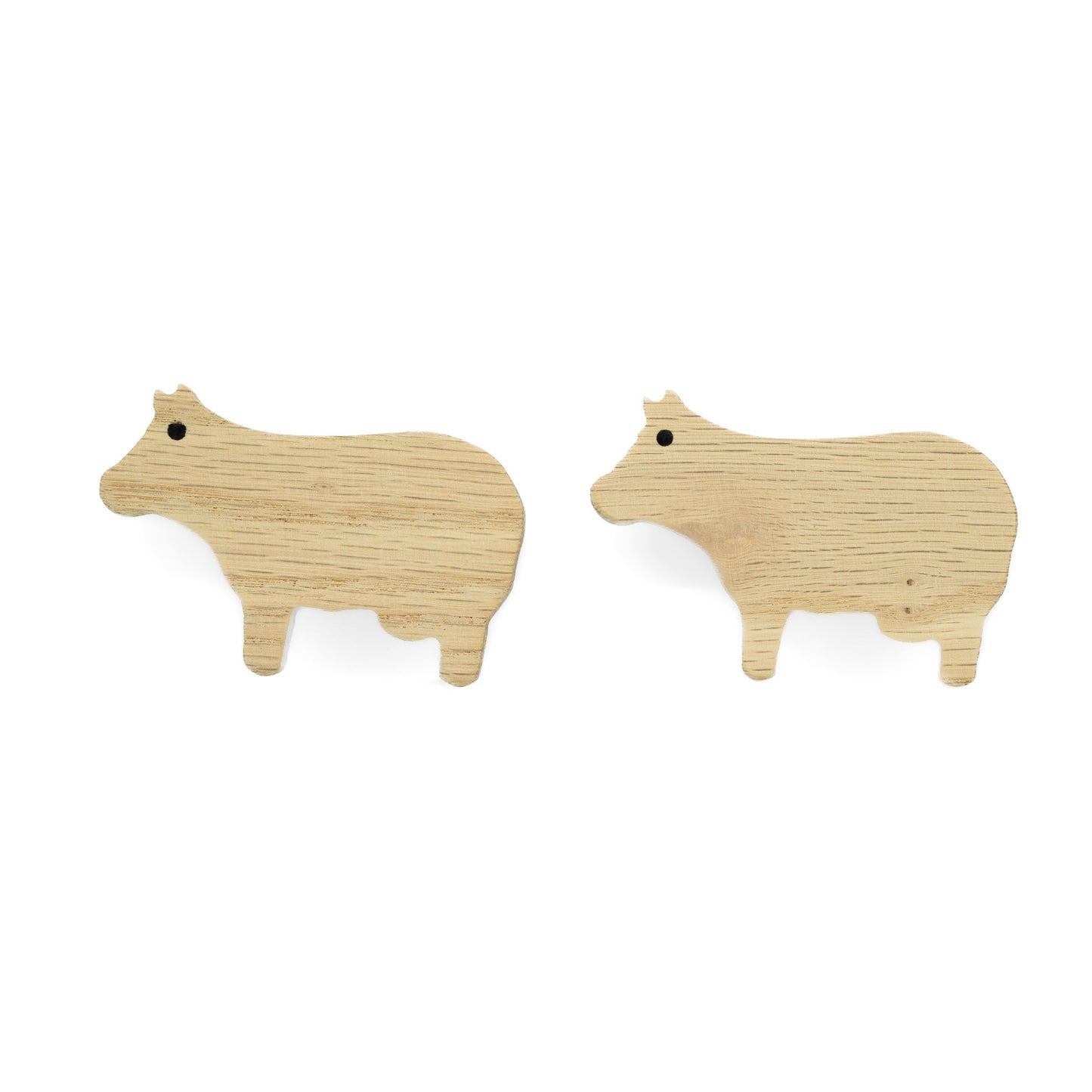 Furniture Handles 'Farm Animals' Made of Oak Wood