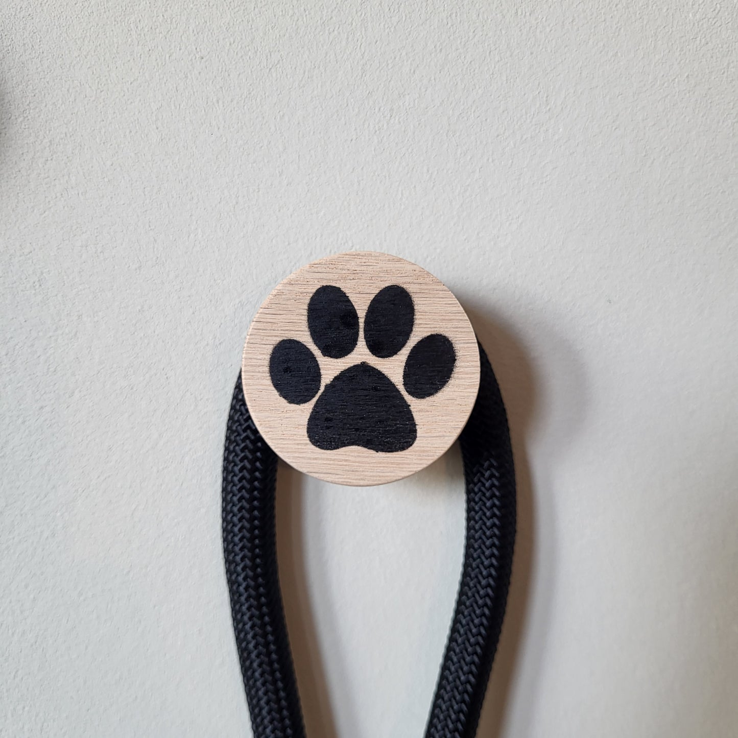 Hunde Wandhaken / Hundegarderobe / Leinenhalter aus massivem Eichenholz