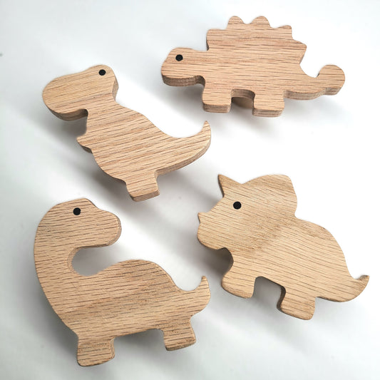 Wall Hook "Dinosaurs" Made of Oak Wood