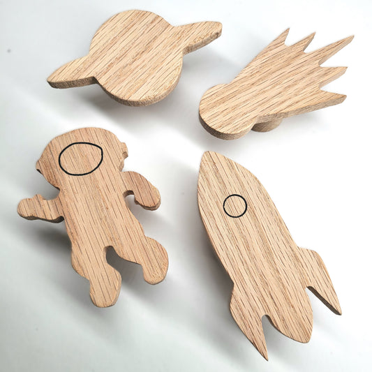 Wall Hook "Space" Made of Oak Wood