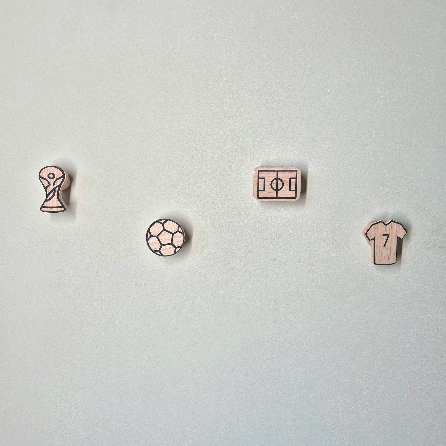 Wall hook 'Football' made of oak wood