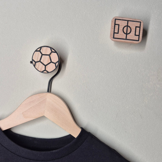 Wall hook 'Football' made of oak wood