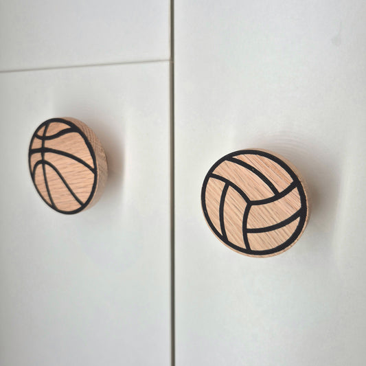 'Ballsport' Solid Oak Furniture Handles
