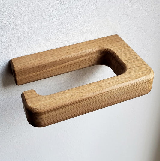 Minimalistischer Toilettenpapierhalter aus massivem Eichenholz