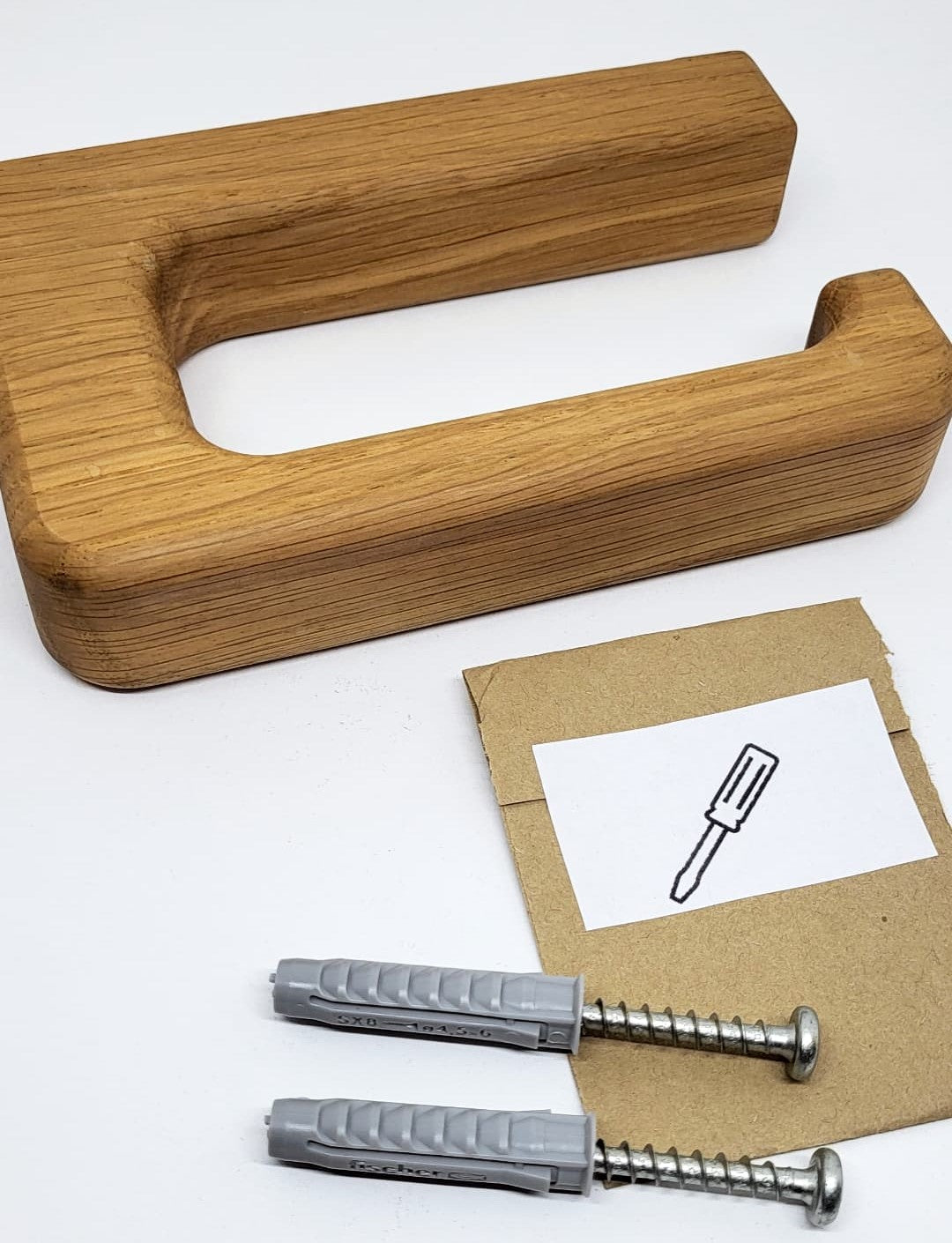 Minimalistischer Toilettenpapierhalter aus massivem Eichenholz