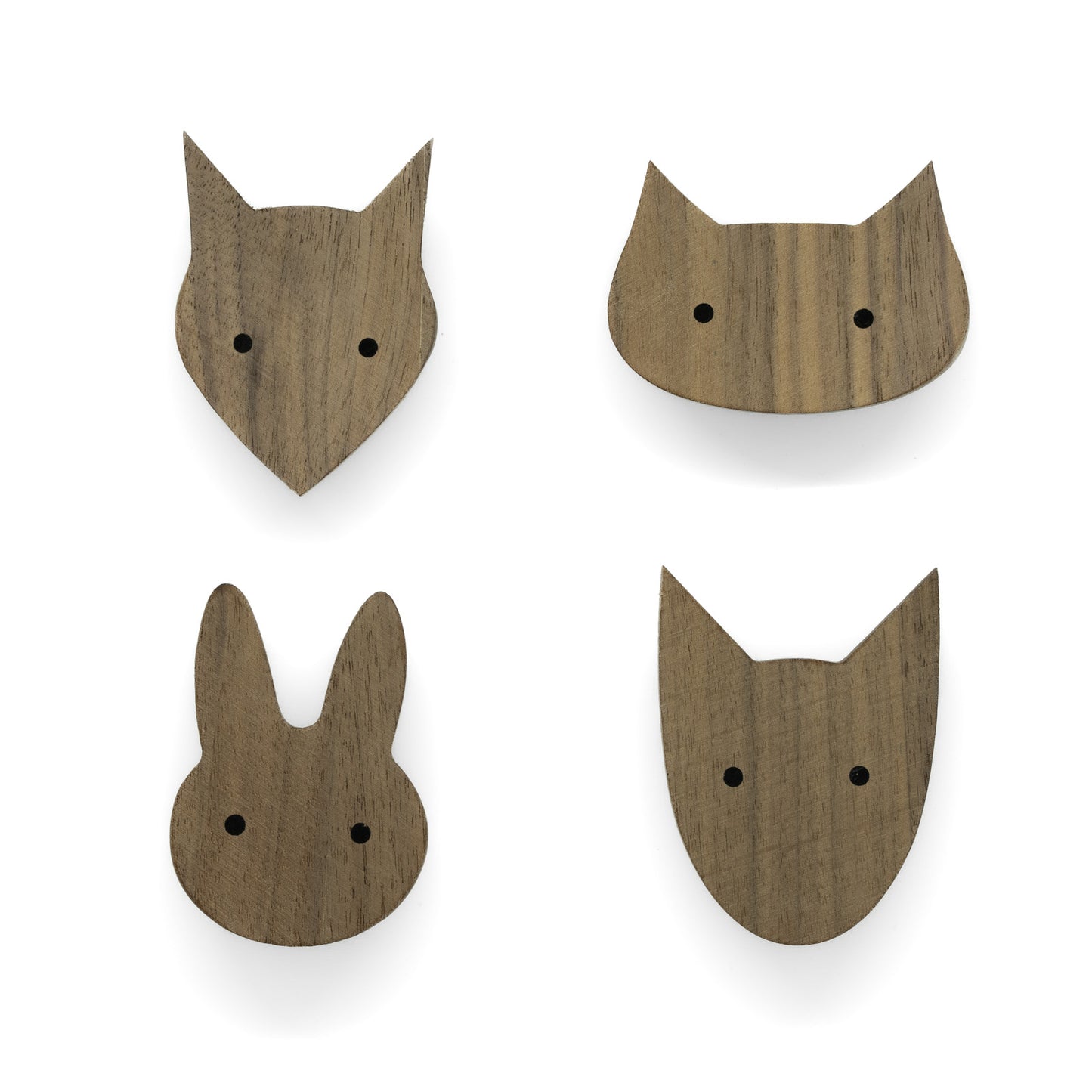 Furniture Handles "Native Animals" Made of Walnut Wood