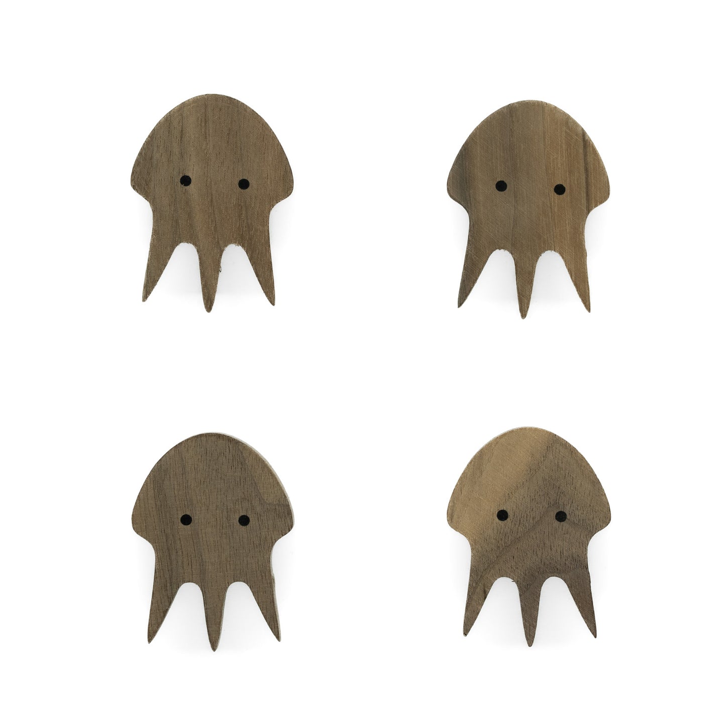 Furniture Handles "Sea Animals" Made of Walnut Wood