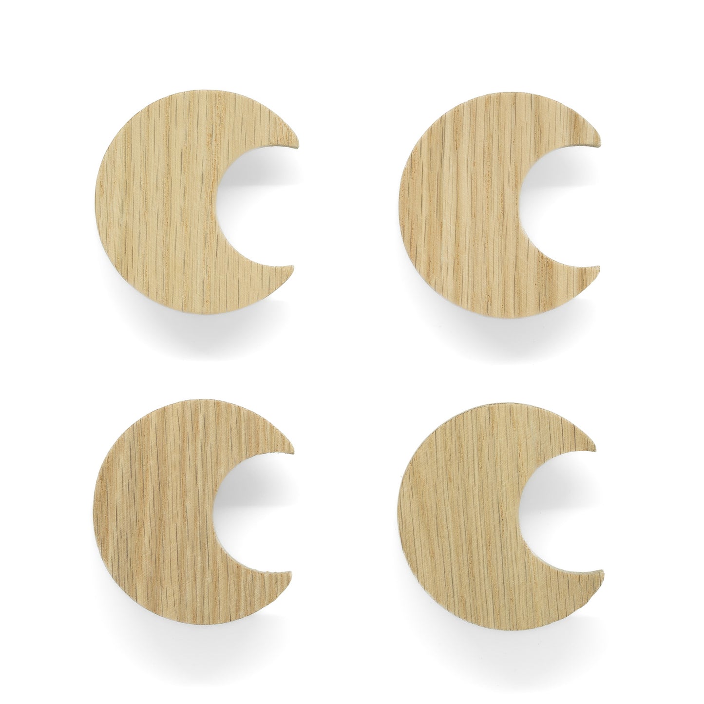 Möbelgriffe "Sonne, Mond und Sterne" aus Eichenholz