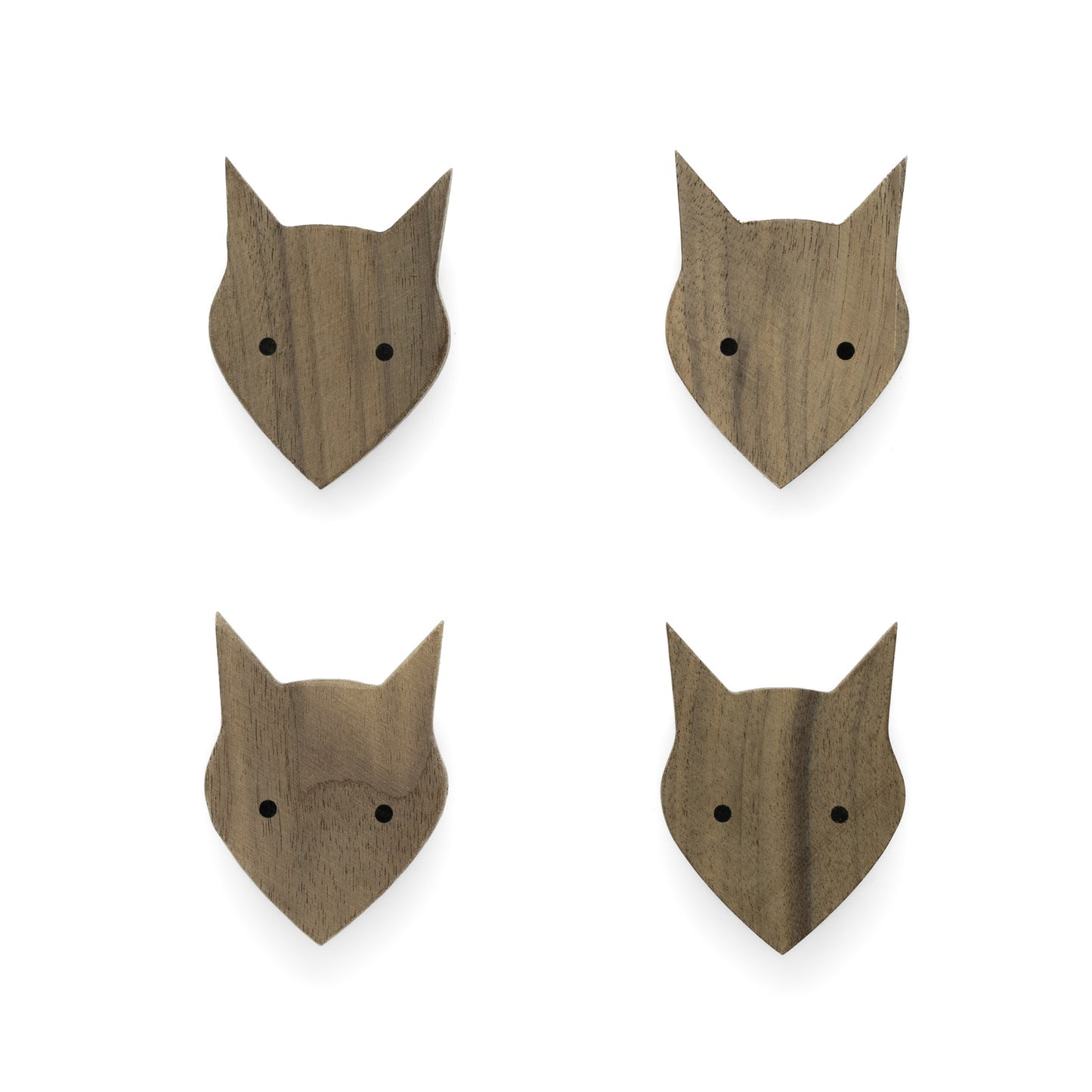 Furniture Handles "Native Animals" Made of Walnut Wood