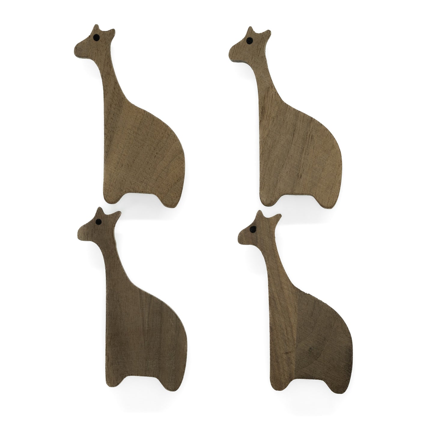 Furniture handles "African Animals" made of walnut wood