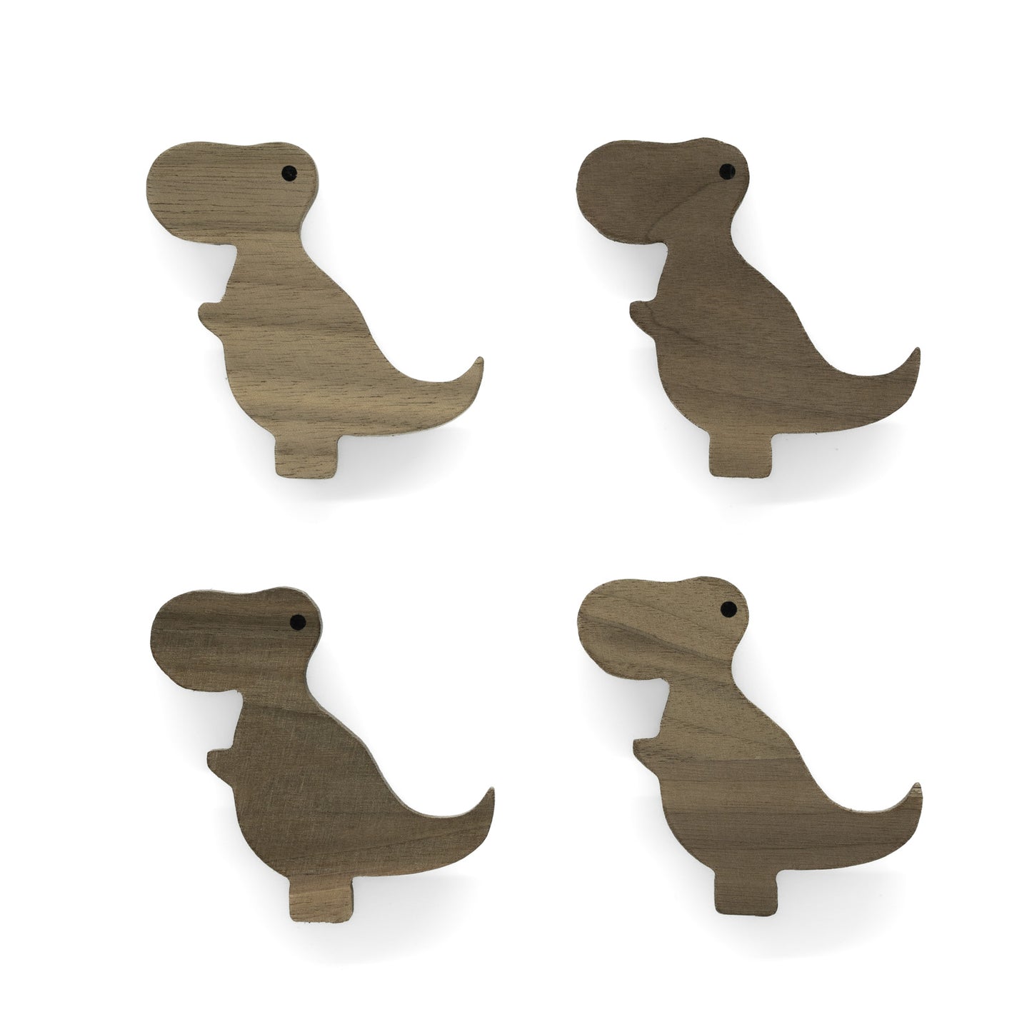 Möbelgriffe "Dinosaurier" aus Walnussholz