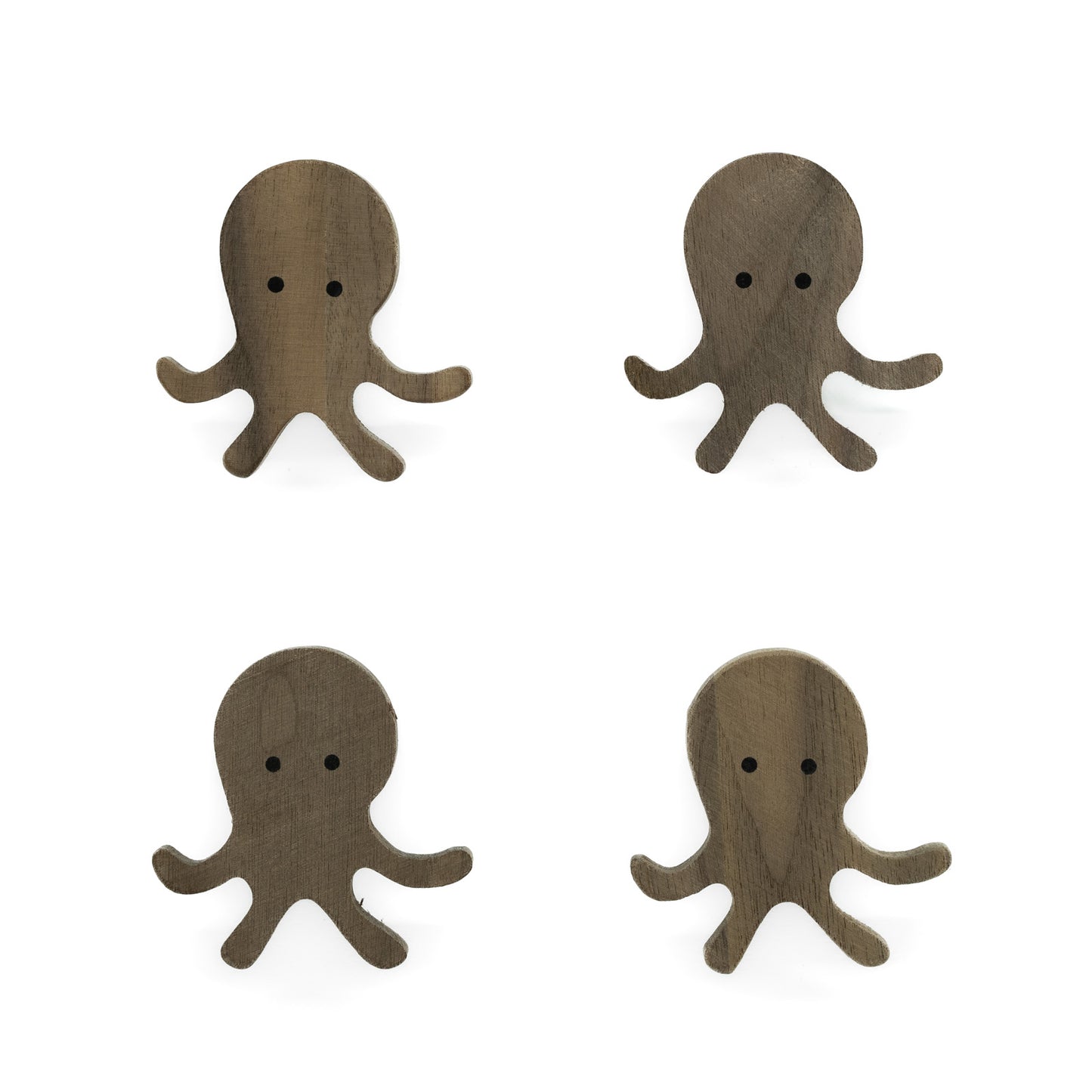 Furniture Handles "Sea Animals" Made of Walnut Wood