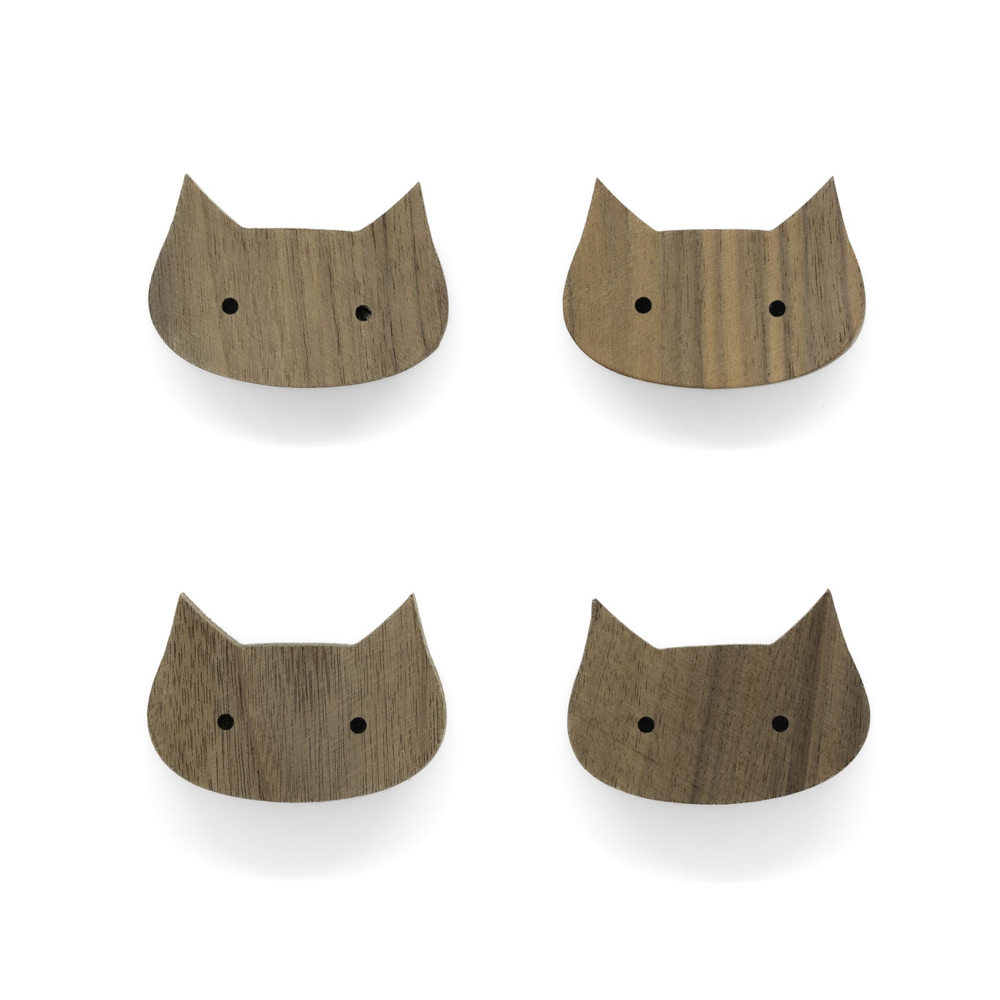 Furniture Handles "Native Animals" Made of Walnut Wood