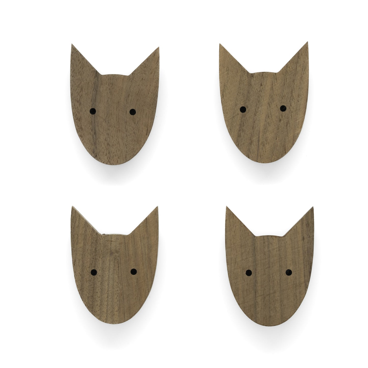 Furniture Handles "Native Animals" Made of Walnut Wood