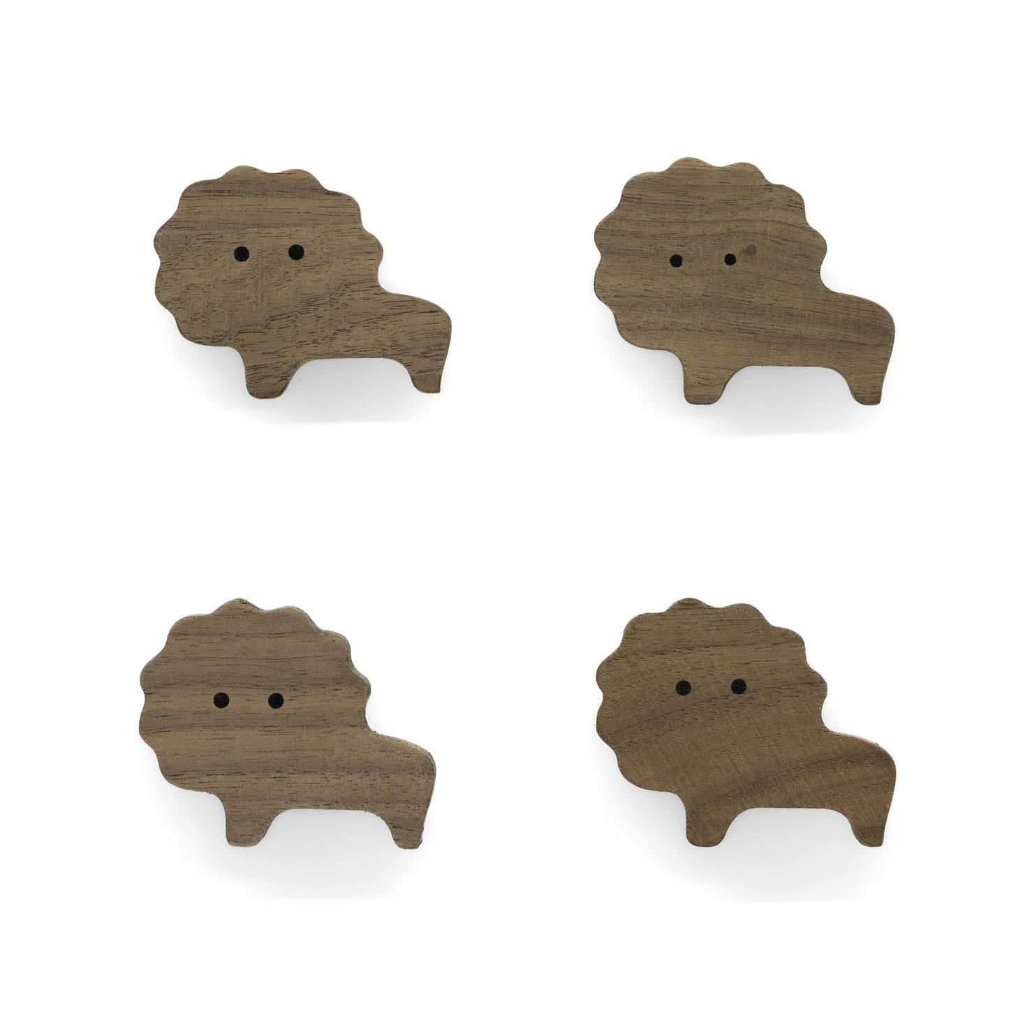 Furniture handles "African Animals" made of walnut wood
