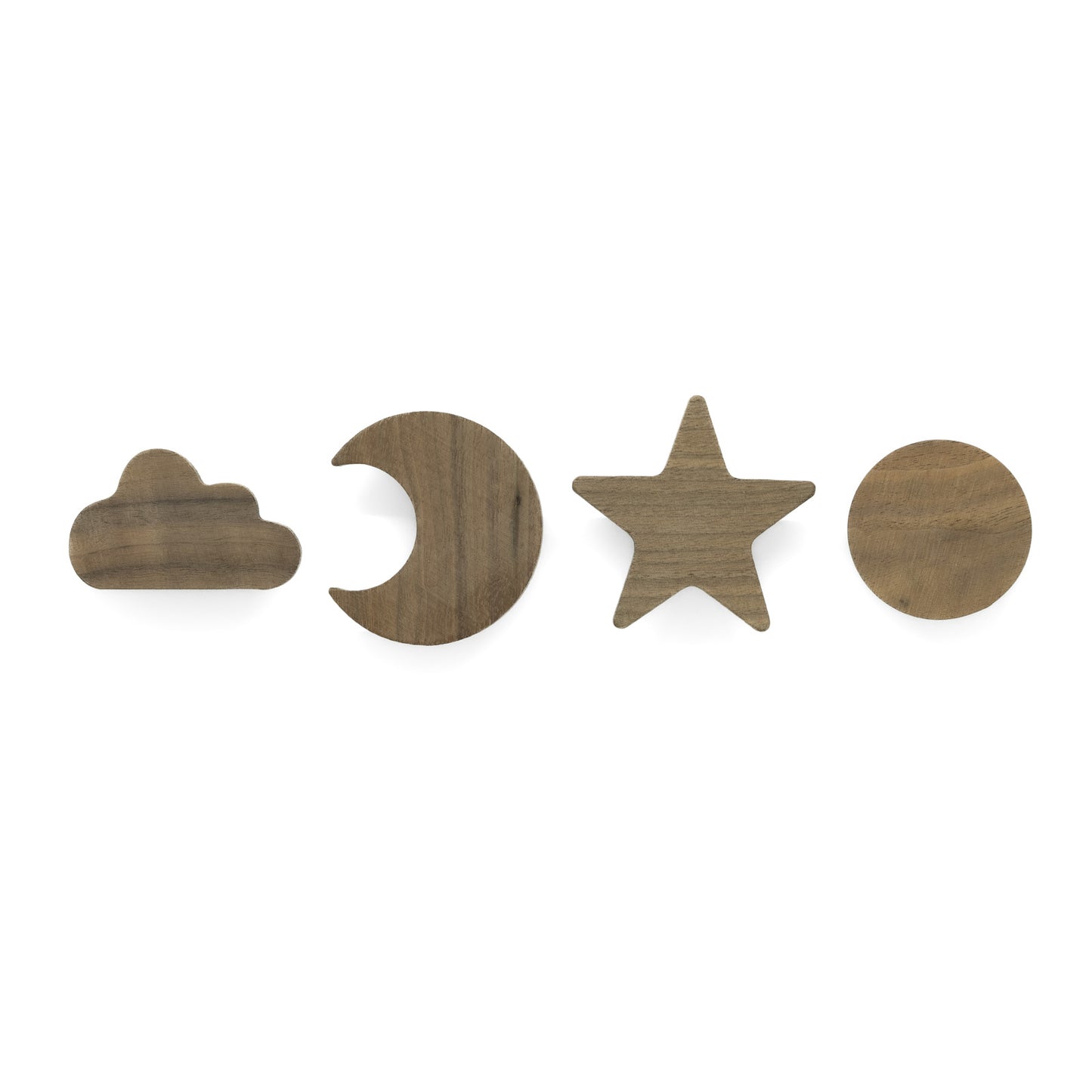 Wandhaken "Sonne, Mond & Sterne" Walnuss