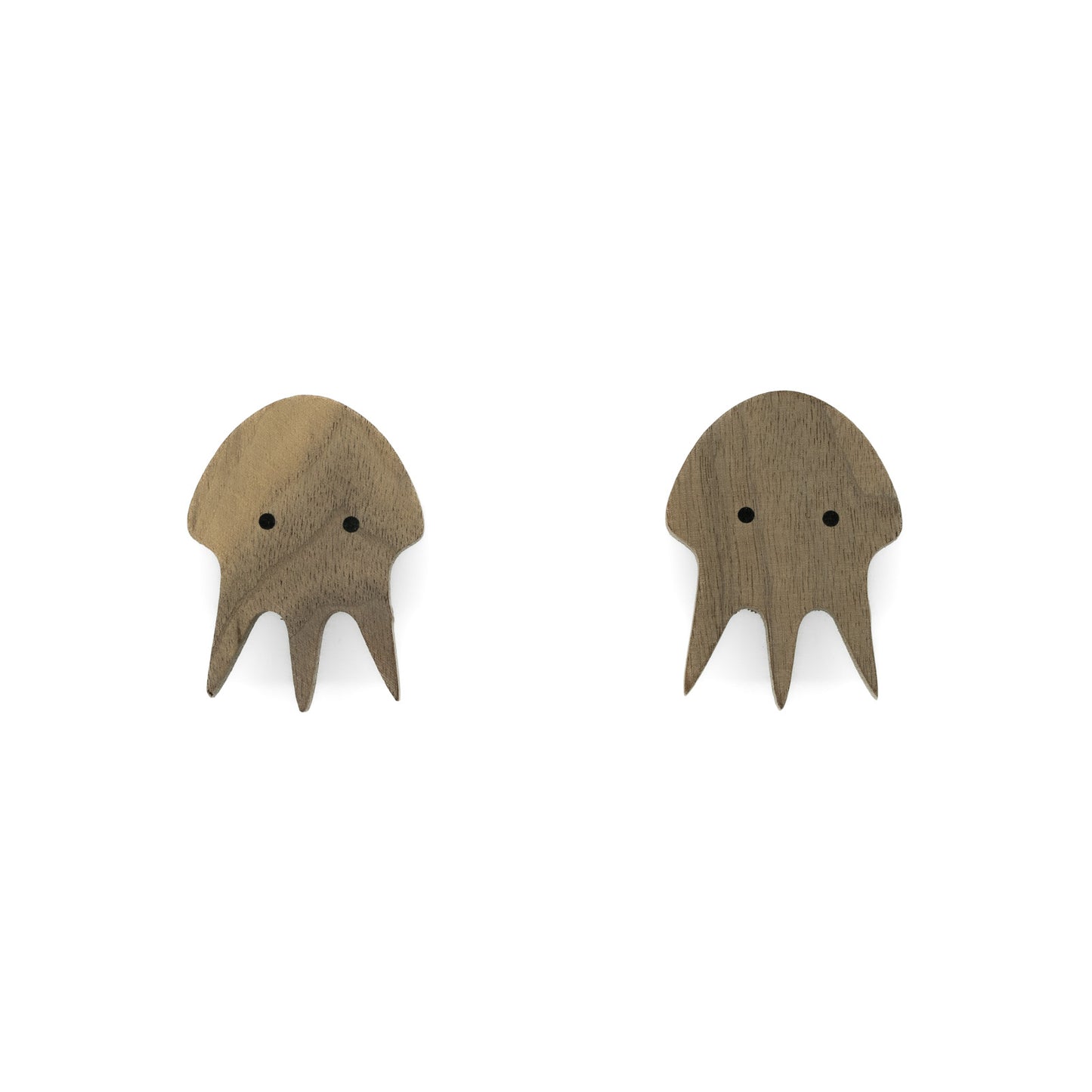 Furniture Handles "Sea Animals" Made of Walnut Wood