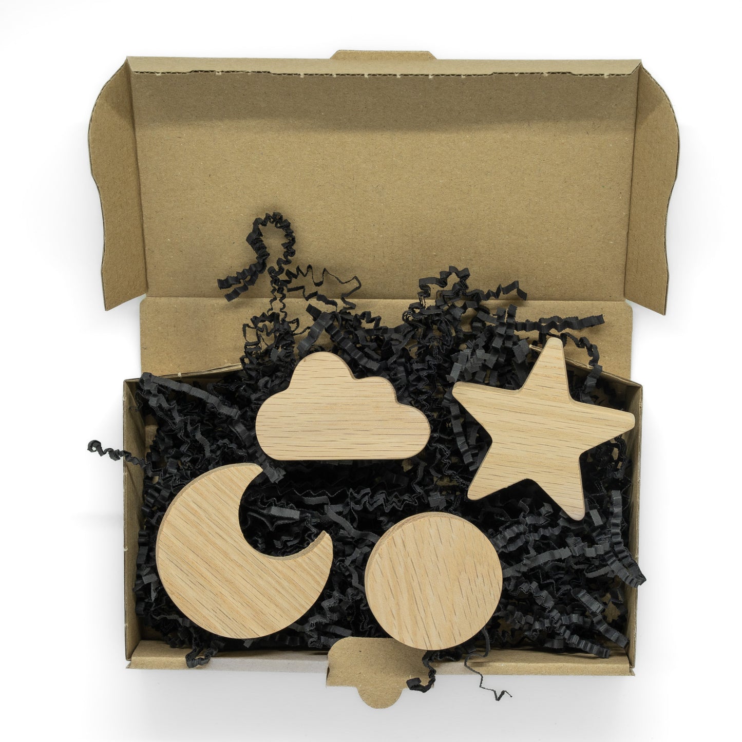 Wall Hook 'Sun, Moon and Stars' Made of Oak Wood