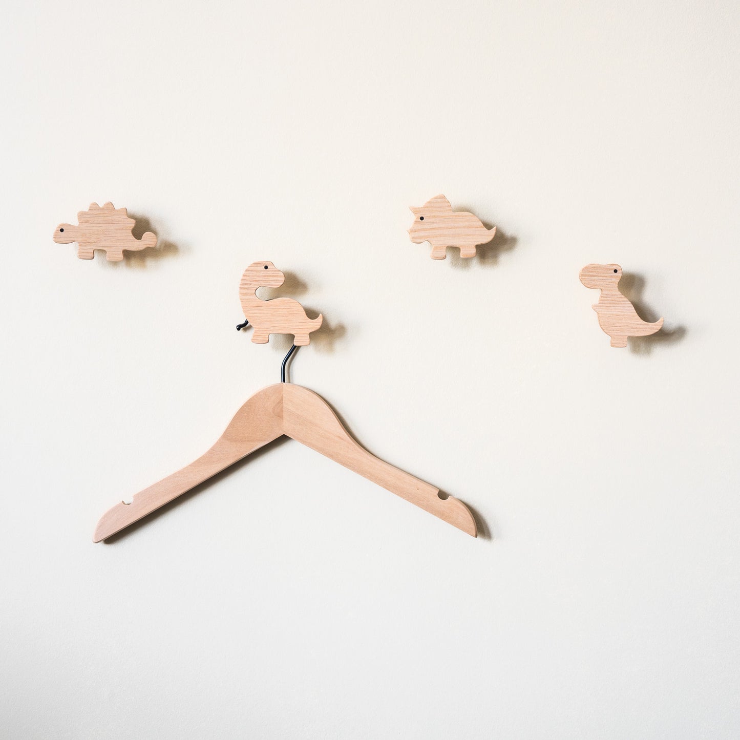 Wall Hook "Dinosaurs" Made of Oak Wood