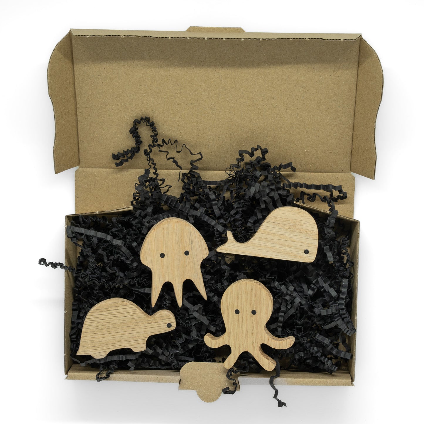 Wall Hooks 'Sea Animals' Made of Oak Wood