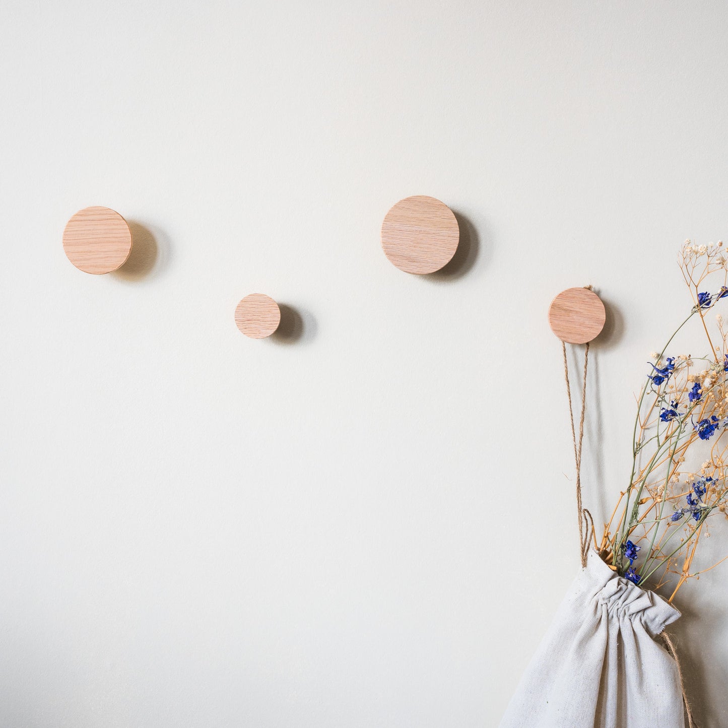 "Round" Oak Wood Wall Hook