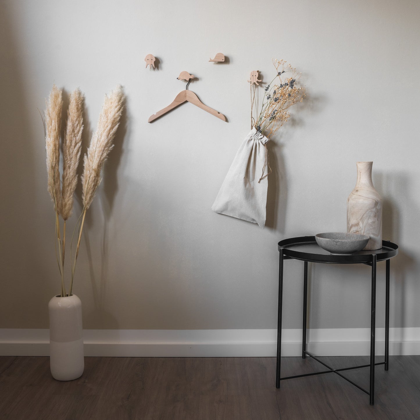 Wall Hooks 'Sea Animals' Made of Oak Wood